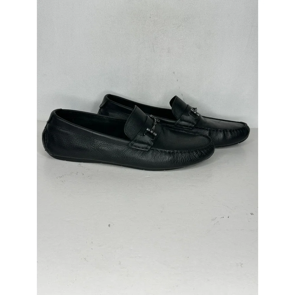 Cole Haan Gunnison Bit Driver Loafers Black Leather  Equestrian Mens Sz 9.5